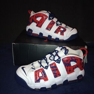 Nike Air More Uptempo Red, Navy, Camo Men's size 11